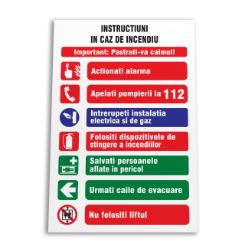 instructiuni in caz de incendiu <span class=